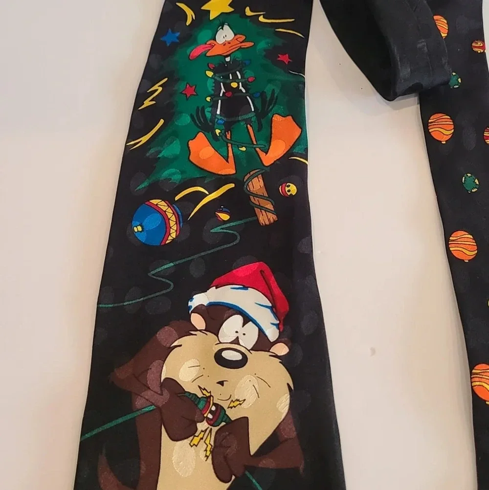 1995 Warner Brothers St. Christmas Tie  Looney Tunes  Taz Tasmani
